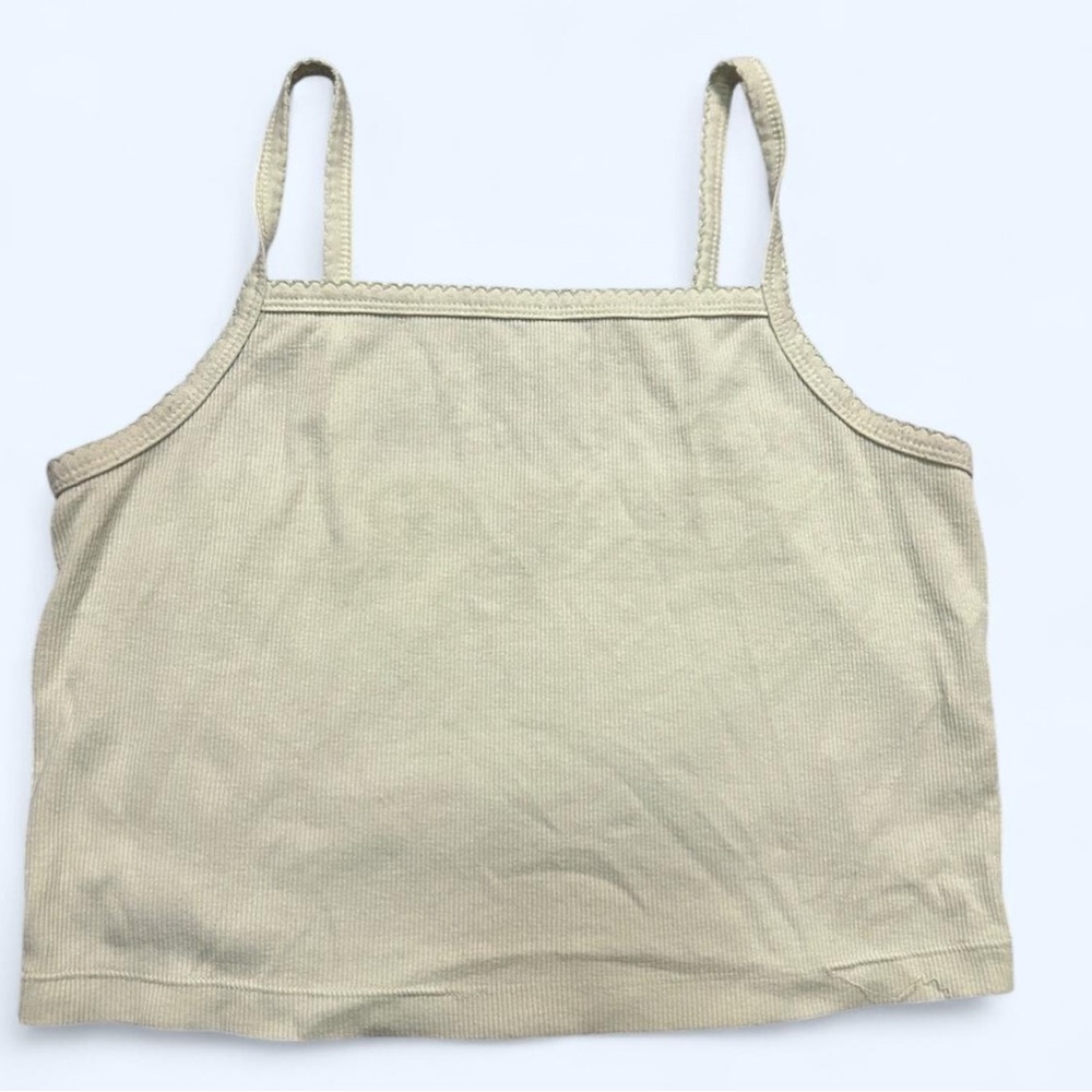 Beige Ribbed Tank Top